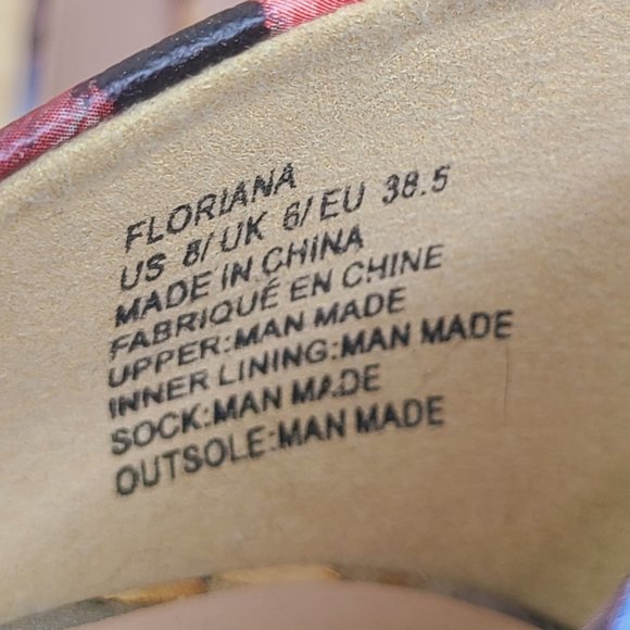 Just Fab Floriana Floral Print Sparkly Heels - Picture 7 of 10